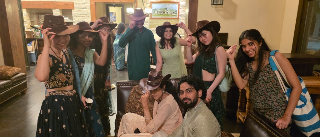 Having fun in cowboy hats